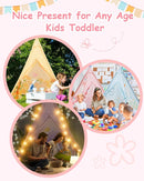 6 Pack Teepee Tent for Kids with Inflatable Airbed, Light, Toddler Tent Children Room Tents, Slumber Party Sleepover Tents, Indoor Outdoor Kids Playtent Playhouse for Girls & Boys by TinyTreasures Baby Boutique