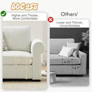 L Shaped Sectional Sofa with Detachable Sofa Cover,Rolled Armrest,Sectional Modular Couch for Living Room,Breathable Linen Fabric Corner Couch with 7 Seats for Apartment,Removable Cushion,Ivory by CozyNest Decor