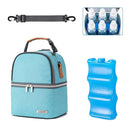 Breastmilk Cooler Bag with Ice Pack Fits 6 Baby Bottles up to 9 Ounce, Breast Milk Pump Cooler Bag with Shoulder Strap for Nursing Mom Daycare, Work, Travel- Lake Green by TinyTreasures Baby Boutique