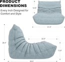 Bean Bag Chair for Adults, Bean Bag Sofa - Adult Size with Soft Waterproof Fabric for Living Room, Apartments, Reading Corner, Gaming, and Movie Venue (Mist Blue) by CozyNest Decor