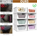 SNSLXH 5 Pack Stackable Closet Storage Basket, Multifunctional & Foldable Closet Organizer for Bathroom Kitchen Laundry Room Wardrobe Storage, Space-Saving Clothes Storage Drawer Organizer, White by CozyNest Decor