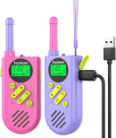 Walkie Talkies for Kids Rechargeable,Toys for Boys and Girls Ages 3-12, 2 Pack Long Range 2-Way Radios, Birthday Gifts,Christmas Stockings, Outdoor Play, Family Games, Hiking Camping Gear by TinyTreasures Baby Boutique