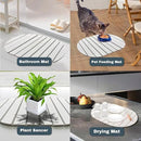 Large Stone Dish Drying Mats for Kitchen Counter, Quick Dry Absorbent Collapsible Dish Drying Mat,Diatomaceous Earth Mats for Dishes Bottles Cups,Match Any Countertop, Elliptical 24 * 16inch by CozyNest Decor