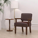 Accent Chair, PU Leather Living Room Chairs Oversized with Soft Seat and Armrests, Armchair for Bedroom, Dinning, Reading, Waiting Rooms (Leather Cherry) by CozyNest Decor
