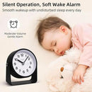 Analog Alarm Clock, Silent Non-Ticking Quartz Movement, Battery-Operated with Snooze & On-Demand Light, Easy to Set Gentle Wake Bedside Desk Clock, Ideal for Home, Travel, Office (Black) by CozyNest Decor