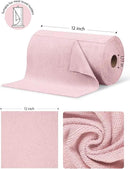 Fantasticlean Microfiber Cleaning Cloth Roll -75 Pack, Tear Away Microfiber Towels, 12" x 12", Reusable, Washable, Scratch Free, Ultra Absorbent Dish Rags for Car, Home, Garage or Shop (Pink) by CozyNest Decor