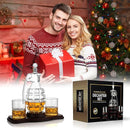 Whiskey Decanter Set Grenade Shaped Liquor Decanter Set with 2 Glasses - Scotch Bourbon Drinking Gift for Men&Women Dad Husband Boyfriend Brother Anniversary Birthday Christmas House Warming Present by CozyNest Decor