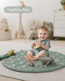Blissful Diary Waterproof Baby Play Gym Mat, Wipe-Clean Vegan Leather Tummy Time Mat with 6 Detachable Toys, Baby Activity Mat, Sage Green by TinyTreasures Baby Boutique