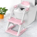SKYROKU Potty Training Seat for Toddlers – 2-in-1 Adjustable Potty Ladder with Step Stool, Anti-Slip Cushion, Splash Guard & Extra-Wide Pedals, Supports 200+ lbs, Ideal for Boys & Girls (Pink) by TinyTreasures Baby Boutique