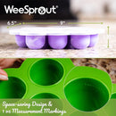 WeeSprout Silicone Freezer Tray with Clip on Lid Perfect Food Storage Container for Homemade Baby Food, Vegetable, Fruit Purees, and Breast Milk (Bright Yellow, Ten 1.5 Ounce Sections) by TinyTreasures Baby Boutique