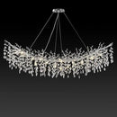 Modern Crystal Silver Chandelier,72" Large Rectangular Chandeliers for Dining Room, Tree Branch Crystal Lving Room Chandelier,Dining Room Over Table Chandelier,Fixture Height-Adjustable by CozyNest Decor