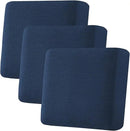 H.VERSAILTEX Super Stretch Individual Seat Cushion Covers - Sofa & Couch Cushion Slipcover Sets - Thick Jacquard Textured Twill Fabric (3 Piece XL Sofa Cushion Covers, Navy) by CozyNest Decor