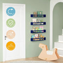 Forbena Wall Book Shelf Organizer for Kids Room Set of 4, Large Floating Book Shelves for Boy Nursery Wall Deocr, 24 Inches Wall Mount Bookshelf for Toddler Child Teen Boys Bedroom (Navy Blue) by TinyTreasures Baby Boutique