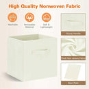 GhvyenntteS Storage Cubes 12 Pack, 11 Inch Cube Storage Bins with Dual Handles, Collapsible Fabric Storage Bins for Shelves Closet, Storage Baskets for Organizing Clothes, Bedding, Books, Beige by CozyNest Decor