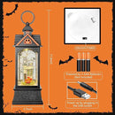 Halloween Snow Globe Lantern, Spooky Ghost Halloween Decor, Plug-in & Battery Operated Snow Globes for Halloween Decorations Indoor by CozyNest Decor