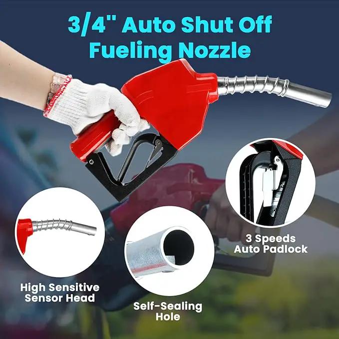 Retractable Fuel Hose Reel, 3/4 in × 66 ft Rubber Hose Heavy Duty Steel Professional Spring Driven Diesel Hose Reel with Fueling Nozzle Max 300PSI Auto Rewind Quick for Ship Vehicle Tank Truck, photo 6 of 7