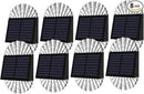 Solar Deck Post Outdoor Lights, 8 Pack Fence Solar Lights, Solar Fence Lights Outdoor Waterproof Led for Garden, Yard, Outdoor Patio Decor, Warm White, S-240 by GreenHaven Gardens