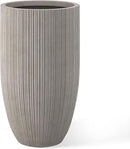 Kante 24 Inch Tall Round Concrete Planter, Large Indoor Outdoor Plant Pots with Drainage Hole and Rubber Plug, Modern Decorative Garden Pots for Home Patio Porch, Textured Weathered Concrete by GreenHaven Gardens