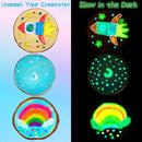 KIRKOTOY Wooden Crafts Kit for Kids-Glow in The Dark-Arts & Crafts Gifts for Boys Girls Age 6-12, 24 Wood Slices with Painting Craft Activities Kits, Creative Art Toys for 6 7 8 9 10 11 12 Year Old by TinyTreasures Baby Boutique