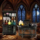 56 Pcs Halloween Miniatures Decorations 1:12 Scale Magic House Accessories Mini Wooden Bookshelf Furniture Set Tiny Sorcery Bottles Books Desk Chair Witch Hat Dollhouse Decor by CozyNest Decor