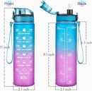Enerbone Water Bottle, Leakproof BPA & Toxic Free, Motivational Water Bottle with Times to Drink and Straw, Fitness Sports Water Bottle with Strap for Office, Gym, Outdoor Sports by CozyNest Decor