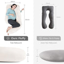 MOON PARK Pregnancy Pillows for Sleeping - U Shaped Full Body Maternity Pillow with Removable Cover - Support for Back, Legs, Belly, HIPS - 65 Inch - Ivory by TinyTreasures Baby Boutique