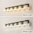 Modern Bathroom Vanity Light 6-Lights Black Gold Crystal Bathroom Wall Light Vanity Light Fixtures，44.09-inch Modern Minimalist Design by CozyNest Decor