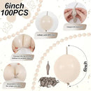 Sand White Quick Link Balloons, 60PCS Linking Balloon for Making Balloon Wall Arch Chains, Cream Beige Linked Balloons for Wedding Birthday Baby Shower Engagement Graduation Party Decorations (10inch) by CozyNest Decor