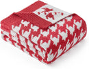 Snuggle Sac Christmas Red Houndstooth Throw Blanket for Couch, Reversible Super Soft Warm Blankets Cozy Knit Fuzzy Plush Lightweight Throws for Sofa Bed Houndstooth Red, 50x60 inches by TinyTreasures Baby Boutique