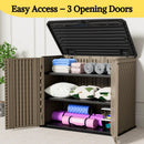ZZM 4x2.5 FT Outdoor Storage Shed, Resin Waterproof Storage Cabinet for Garden Tools with Lockable Lid,Latch (Coffee) by GreenHaven Gardens