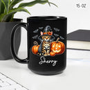 Personalized Name Bengal Wearing Witch Hat Coffee Mug, Custom Bengal Halloween Ceramic Cup, Spooky Cat Pumpkins Mug 11oz 15oz, Pet Halloween Black Cup, Gift for Cat Dad Mom Family Friend by TinyTreasures Baby Boutique