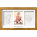 Baby Hand and Footprint Kit - Clay Handprint Keepsake Frame, Newborn Nursery Picture Frame, Personalized New Mom Gifts for Baby Shower & Registry (Golden Wheat) by TinyTreasures Baby Boutique