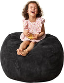 Bean Bag Chairs Teardrop Bean Bag Chair Beanbag Chair with Memory Foam Filled Machine Washable Cover for Living Room, Bedroom (Small,Black) by TinyTreasures Baby Boutique