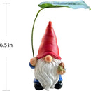 Garden Gnome Statue Decoration with Leaf Umbrella, 6.5” Figurine Ornament for Indoor Outdoor Home Patio Yard Lawn, for Gnome Lovers & Garden Enthusiasts，Mom，Women by CozyNest Decor