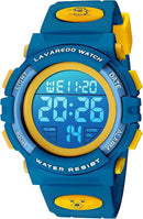 Kids Watch,Boys Watch for 3-15 Year Old Boys,Digital Sport Outdoor Multifunctional Chronograph LED 50 M Waterproof Alarm Calendar Analog Watch for Children with Silicone Band,Kids Gift by TinyTreasures Baby Boutique
