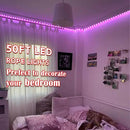 50Ft 600 LED Rope Lights Outdoor, Pink Flexible Tube Light Waterproof Plug in 8 Modes Timer Memory, Permanent String Lights for Tree,Pool, Bedroom, Fence, Garden, Indoor, Outside Decorations by GreenHaven Gardens