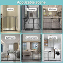 WAOWAO Baby Gate 38.58-43.31" Extra Wide Pressure Mounted Walk Through Swing Auto Close Safety Black Metal Toddler Kids Child Dog Pet Puppy for Stairs,Doorways,Kitchen by TinyTreasures Baby Boutique