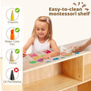 Montessori Shelf, 47-1/4" L Toy Shelf, Toy Storage Organizer with 2-Layer Bookshelf, 5-Section Wooden Storage Cabinet, Bookshelf for Kids Rooms, Playroom, School, Nursery by TinyTreasures Baby Boutique