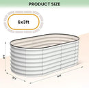 2 Pcs 6x3x2ft Oval Raised Garden Bed, Galvanized Raised Beds,Open-Ended Base Metal Raised Planter Beds,Garden Bed Outdoor,Planter Raised Boxes for Vegetables, Flowers,Tool-Free Asse,White by CozyNest Decor