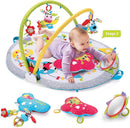 Yookidoo Baby Gym Lay to Sit-Up Playmat. 3-in-1 Newborns Activity Center with Tummy Time Toys, Pillow & Infant Miror. 0-12 Month by TinyTreasures Baby Boutique