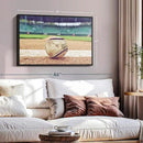 ElephantStock Baseball In Stadium Wall Art - Horizontal Framed Canvas - 1-Piece Living Room Wall Decor - Car Photography Canvas Print - Brown and Beige Decor for Wall - 31" X 21" by CozyNest Decor