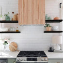 QEEIG Floating Shelves for Wall Bathroom Shelf Bedroom Kitchen Living Room Farmhouse Small Book Shelf 16 inch Set of 4, Black (015-B4) by CozyNest Decor