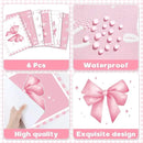 Pink Bow Plastic Place Set of 6 Cute Coquette Butterfly Bowknot Dinner Table Mats Pink Ribbon Bow Mats Wedding Baby Shower Birthday Table Decoration for Indoor Outdoor Party Kitchen Dining by CozyNest Decor