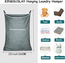 XL Door Laundry Hamper, Hanging Hamper with Large Openging, Hanging Laundry Hamper Storage Bag，Door hampers for Laundry of Home, Dorm, or Travel(Heather Grey, 36x22 Inch) by CozyNest Decor