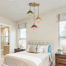 Glass Ceiling Chandelier,3-Light Colorful Hanging Pendant Light,Mid Century Modern Glass Pendant Light Fixture for Dining Room, Hallway, Living Room,Farmhouse,Kitchen Island by CozyNest Decor