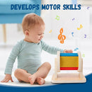 Adena Montessori Spinning Drum Baby Toys,Montessori Toys for Babies 6-12 Months Toddlers,Wooden Spinning Rainbow with Multiple Materials Baby Christmas Toys for Boy and Girls Gift(Medium-size Texture) by TinyTreasures Baby Boutique