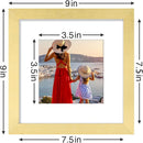 Vittanly 8x8 Picture Frames Set of 9, Shatter Resistant Plexiglass, Display 4x4 Pictures with Mat or 8x8 without Mat, Photo Frames for Wall Mount, Engineered Wood, Gold by CozyNest Decor