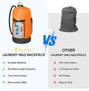 BALEINE 120L Laundry Bag Backpack, 900D Oxford Fabric Large Travel Laundry Bags with Shoulder Straps and 2 Mesh Pockets for College Dorm, Apartment, Laundromat (Orange, 120L) by TinyTreasures Baby Boutique