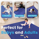 1.3" Thick Baby Play Mat for Floor, 28x72 Foam Tummy Time Mat, Padded Support Soft Plush Bedside Rugs for Infant Kids Toddler Crawling Kick Activity (Royal Blue) by TinyTreasures Baby Boutique