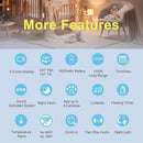 HelloBaby 720P 5.5'' HD Baby Monitor with Camera and Audio No WiFi, Video Baby Monitor, Remote Pan Tilt Zoom Wide View Range, 1080P Infant Camera, Night Light, Hack Proof, 4000mAh Battery, 1000ft by TinyTreasures Baby Boutique